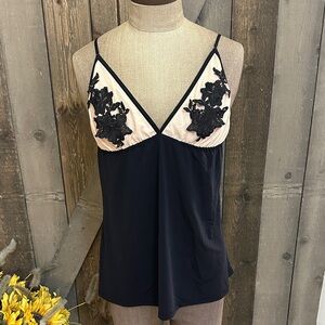 Flora by Flora Nickrooz Babydoll Black Lace Mesh Chest Lingerie Cami | XL